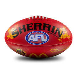 SHERRIN 20203 SIR DOUG NICHOLLS ROUND SPLIT LEATHER FOOTBALL