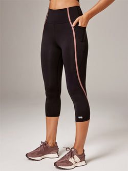 TIGHTS DEFINE 3/4 RUNNING BARE - BLACK/PINK