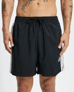 ADIDAS 3 STRIPE CHELSEA 5INCH MENS  SHORTS - BLACK/WHITE