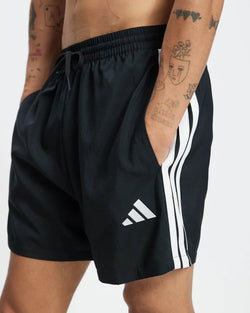 ADIDAS 3 STRIPE CHELSEA 5INCH MENS  SHORTS - BLACK/WHITE