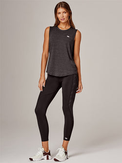 SINGLET  DIAL UP WORKOUT RUNNING BARE - BLACK