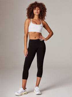 TIGHT HIGH RISE 7/8 RUNNING BARE - BLACK