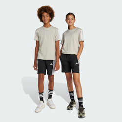SHORTS JUNIOR 3 STRIPE ADIDAS - BLACK/WHITE