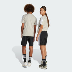 SHORTS JUNIOR 3 STRIPE ADIDAS - BLACK/WHITE