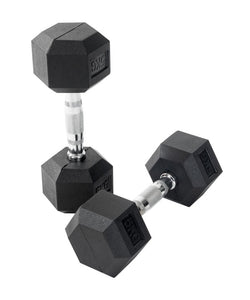 ORBIT DUMBELL RUBBER HEX 8KG SINGLE