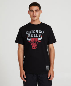 MITCHELL & NESS T-SHIRT DISTRESSED LOGO CHICAGO BULLS