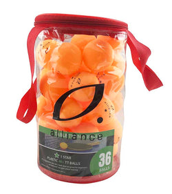 ALLIANCE TABLE TENNIS BALLS 40+ ABS 1 STAR ORANGE - PACK OF 36 - SPORTFIRST GERALDTON
