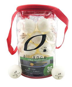 ALLIANCE TABLE TENNIS BALLS 40+ ABS 1 STAR WHITE - PACK OF 36 - SPORTFIRST GERALDTON