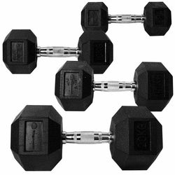 RINGMASTER DUMBELL RUBBER HEX 12.5KG