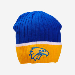 WEST COAST BEANIE AFL BOUNDARY RIB