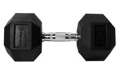 RINGMASTER DUMBELLS RUBBER HEX 20KG (PAIR)