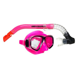 LAND & SEA CLEARWATER SILICONE MASK & SNORKEL SET PINK