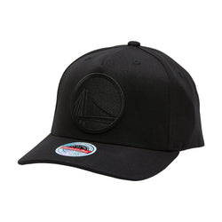 MITCHELL & NESS GOLDEN STATE WARRIORS BLACK TEAM LOGO 5 PANEL CLASSIC RED SNAPBACK