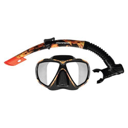 MIRAGE FLAME MASK & SNORKEL SET - BLACK