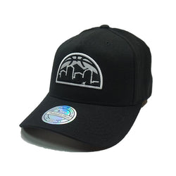 MITCHELL & NESS CAP 110 SNAP FLEX BLACK & WHITE LOGO - DENVER NUGGETS