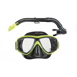 LAND & SEA BLACK CLEARWATER MASK & SNORKEL SET- BLACK